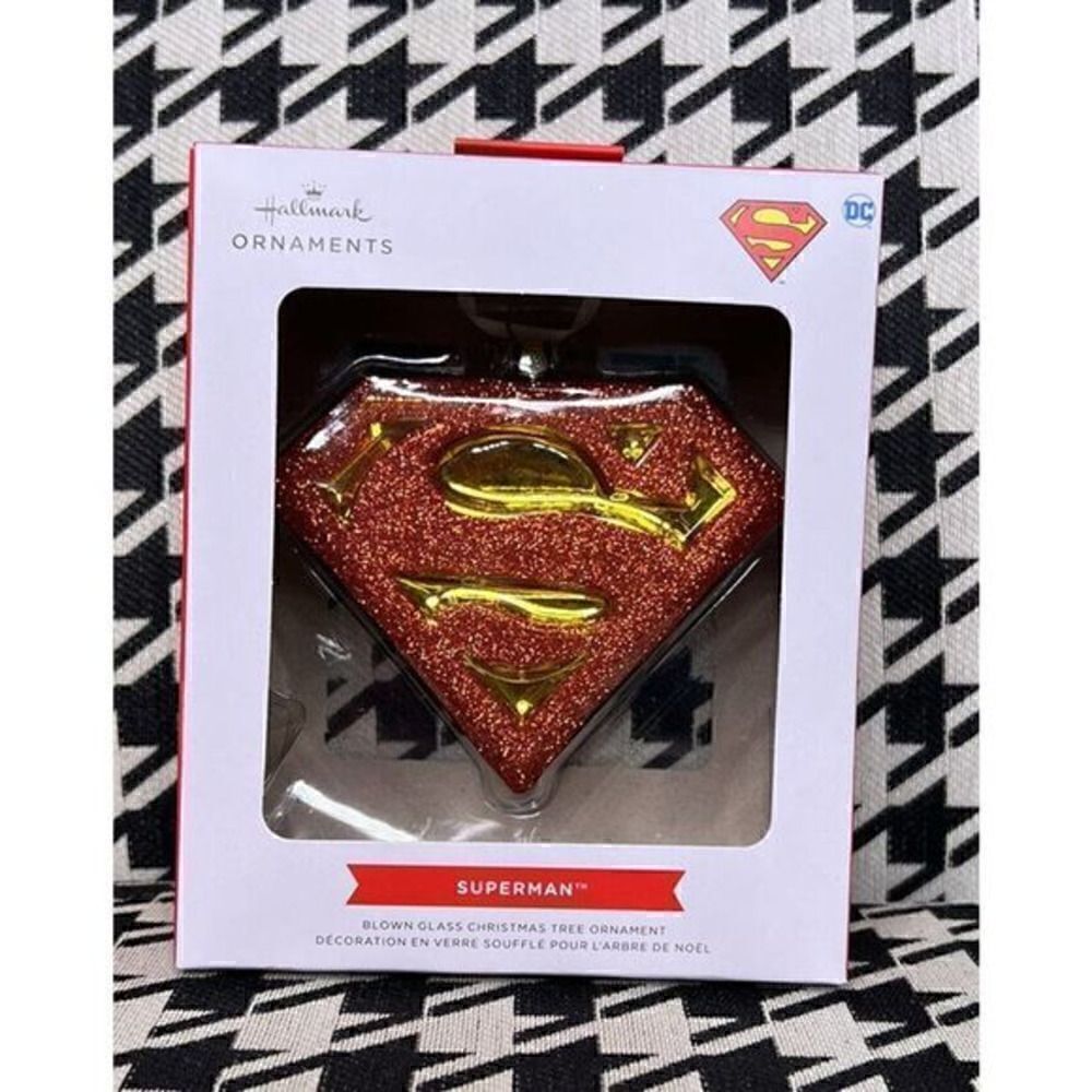 Hallmark DC Comic Superman Blown Glass‎ Ornament